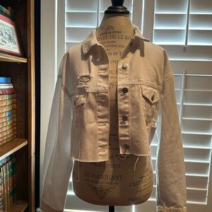 Refuge White Distressed Jean Jacket
